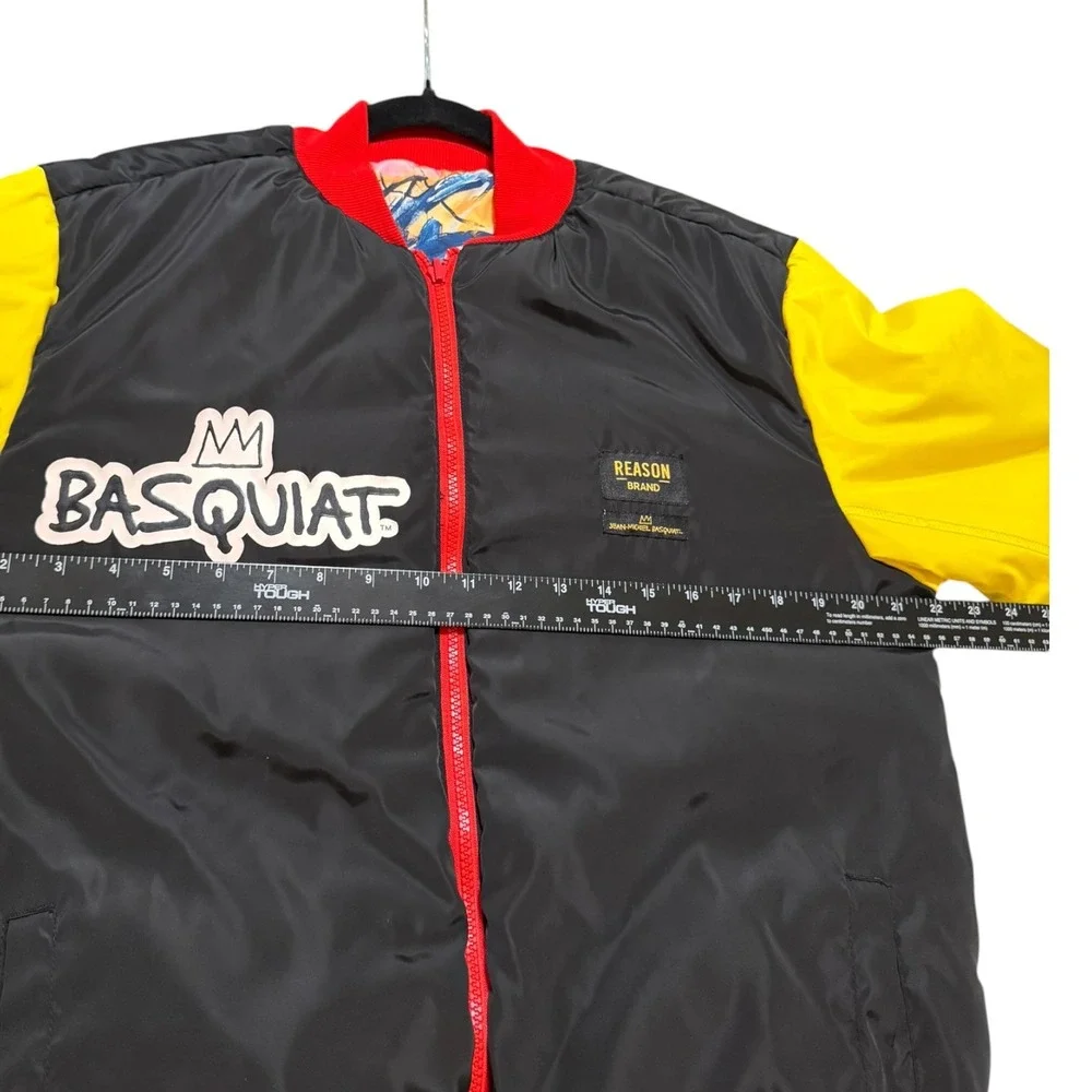 Reason Jean-Michel Basquiat Reversible Bomber Jacket Mens Medium Art Print Black